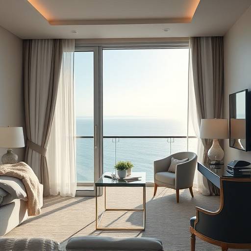 A spacious suite at The Seagull's Nest Hotel in Devon with a private balcony overlooking the sea.
