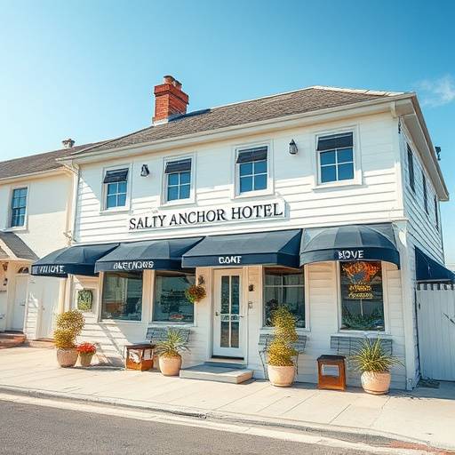 Exterior view of The Salty Anchor Hotel in Cornwall, featuring a charming coastal design.